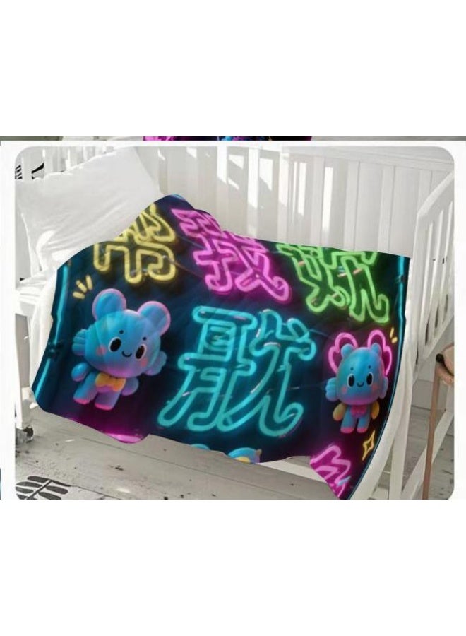 عام بطانية رقيقة من الفانيلا الكرتونية للأطفال والرضع (دافئة ومريحة، ومناسبة للنوم والألعاب) 70 سم * 100 سم - Image 2