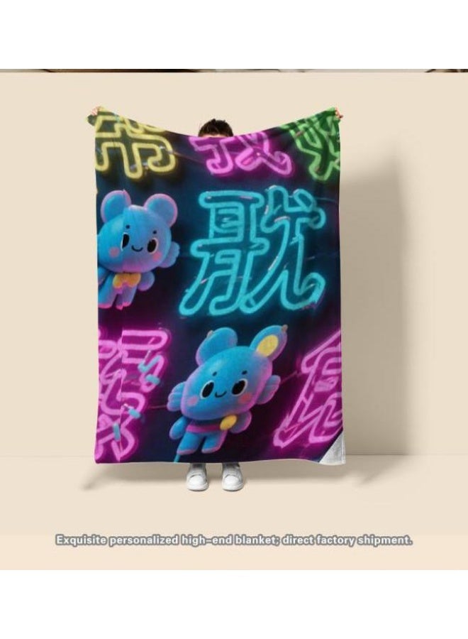 عام بطانية رقيقة من الفانيلا الكرتونية للأطفال والرضع (دافئة ومريحة، ومناسبة للنوم والألعاب) 70 سم * 100 سم - Image 3