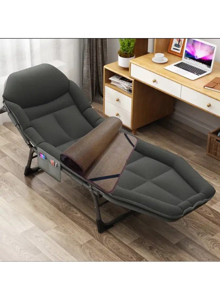 DubaiGallery Lounge Chair Folding Cot, Portable Folding Camping Cot Bed, Sleeping Cot for Beach Lawn Camping Pool Sunbathing Chairs,  - Image 2