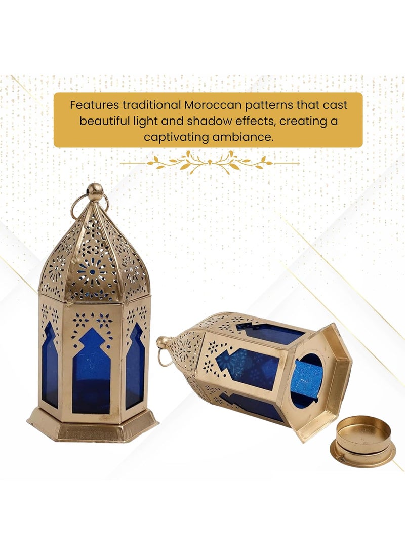 HEYEARTH Heyearth Lanterns for Home Decor Moroccan Lamp Moroccan Lamps Hanging Candle Holder Hanging Lamp for Home Decor Diwali Decoration Christmas Lighting Moroccan Lamp Pack of 2  - Image 4