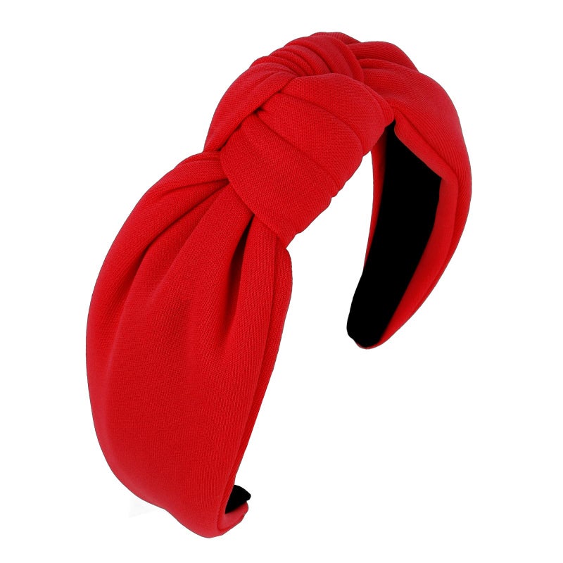 ACO-UINT Red Headband for Women Knotted Head Bands, Large Head Bands for Women's Hair Wide Headbands, Thick Headbands Womens Fashion Headband Hair Accessories for Women - Image 1