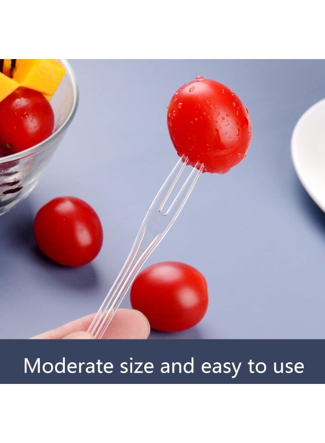 Sunspire 200 pcs boxed, disposable plastic fruit fork Suitable for family gatherings, birthday parties, weddings, desserts cake forks food forks - Image 5