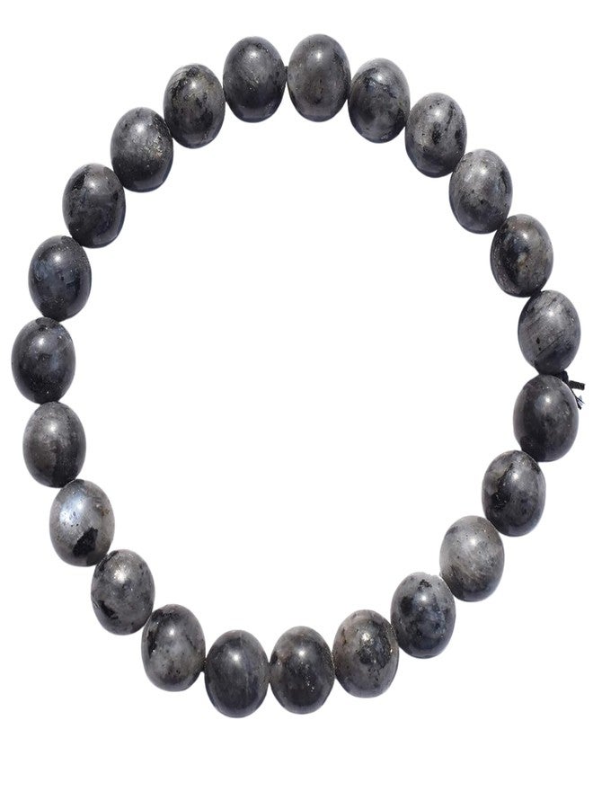 Blue bijoux Larvikite 8 MM Round Reiki Healing Crystal Stretch Bracelet | For Providing Strong Protective Energy | Improving Sleep and Dreams | Men & Women - Image 1
