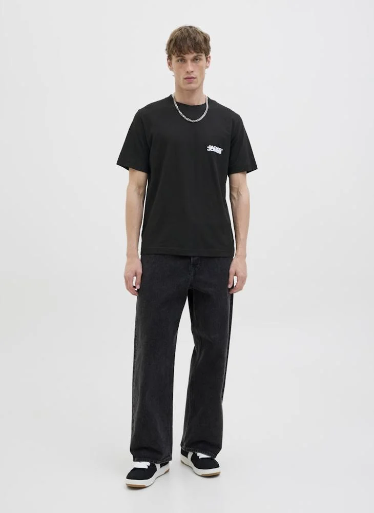 JACK & JONES Jcosago Logo Slub Crew Neck T-Shirt