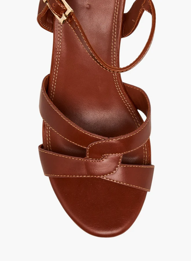Celeste Women's Strappy Sandals with Buckle Closure and Block Heels