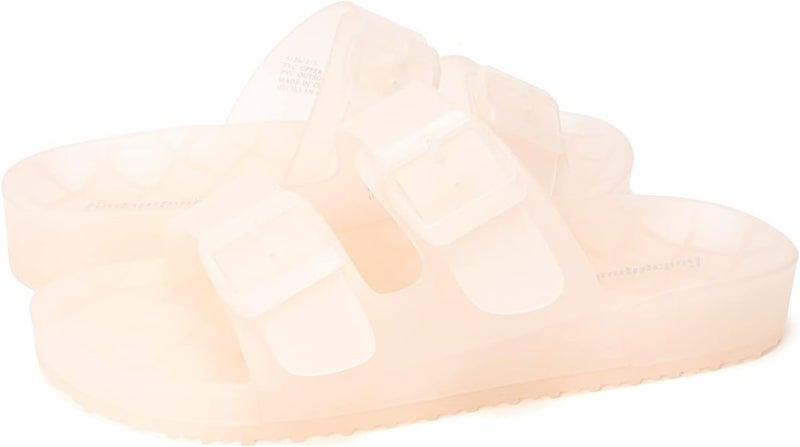 FUNKYMONKEY Women's Dream Jelly Color Adjustable Double Buckle Flat Sandals - Image 5