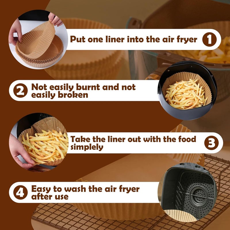 ALKAYAN Airfryer Pack of 50 Air Fryer Parchment Paper Liner Air Fryer Non-Stick Dispo... - Image 3