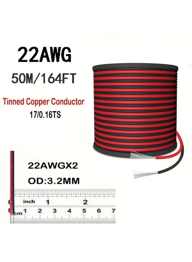 22AWG كابل PVC متوازي ثنائي النواة 1968 بوصة سلك نحاسي مرن مطلي بالقصدير 5 لإضاءة الليد - Image 1