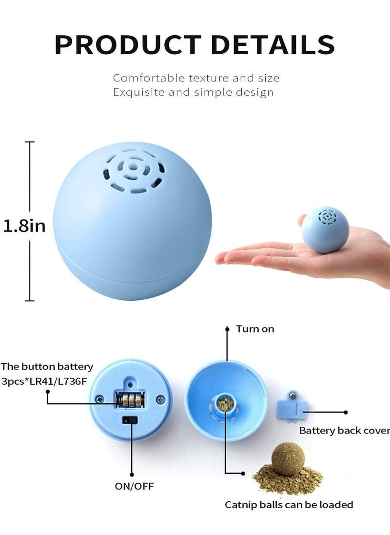 Y&D - 3 Pack Interactive Chirping Glow Cat Catnip Ball Toys Lifelike Animal Sounds Simulated Peppy Pet Balls for Indoor Cats Dog Kitten Puppy- Colors - Image 1