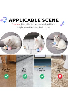 Y&D 3 Pack Interactive Chirping Glow Cat Catnip Ball Toys Lifelike Animal Sounds Simulated Peppy Pet Balls for Indoor Cats Dog Kitten Puppy- Colors  - Image 5
