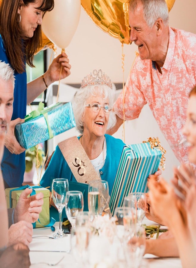CIEHER 90th Birthday Decorations Set - 90th Birtday Crown and Sash Rose Gold Gifts for Women - Image 5