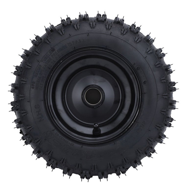 clever 4.10-6 Tire and Wheel Assembly 12.6 Inch Replacement Front Tire with Heavy Duty Rubber Construction - Enhanced Traction Tread Pattern for ATV Mini Bike Scooter Go Kart Lawn Mower Wheelbarrow - Image 1