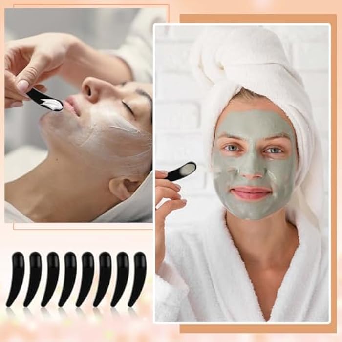 Hariendny 100 PCS Cosmetic Spatulas, Black Mini Spatula for Cosmetics, Skin Care Facial Cream Mask Spatula, Disposable Plastic Makeup Scoop for Sampling and Mixing - Image 4