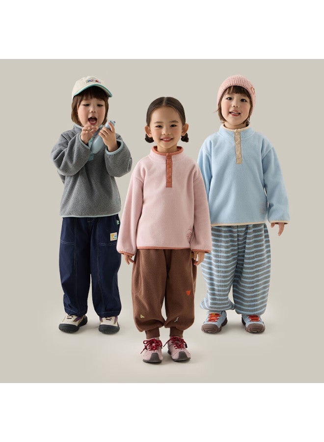 Papapapa Autumn Winter New Kids Sweatshirt Uni Soft Fleece Warm Anti-static Pink Size 100