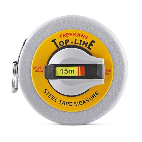 FREEMANS TN15 Top Line 15m:9.5mm Steel Measuring Tape - 15m/50ft || Unbreakable ABS Case || Stainless Steel Band || Dura Coat Tape Blade || Stainless Steel Mouth with End Hook - Image 3