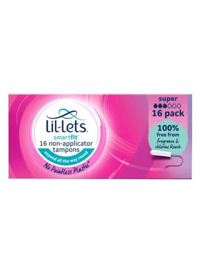 Lil-Lets Smartfit Super Non Applicator 16 Tampons White - Image 1