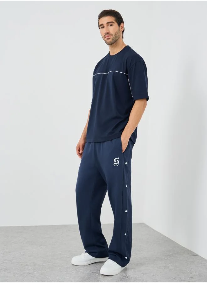 Styli Styli Embroidered Logo Oversized Joggers with Drawstring