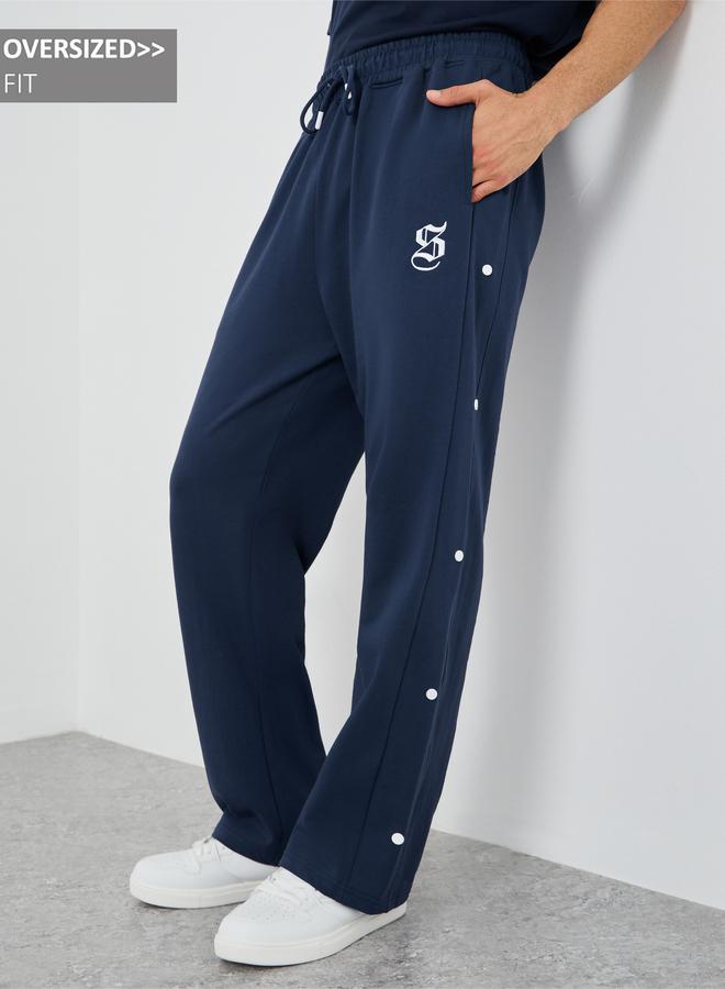 Styli Styli Embroidered Logo Oversized Joggers with Drawstring  - Image 1