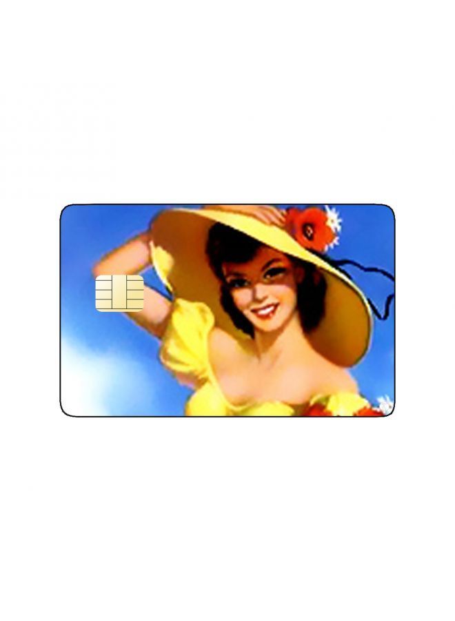 RKN PRINTED BANK CARD STICKER Beautiful Woman Drawing With Dog - Image 2