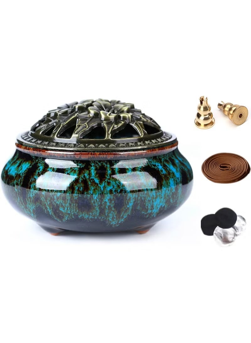Aramu Ceramic Incense Burner with Incense Stick Holder for Stick or Coil Incense  - Image 4