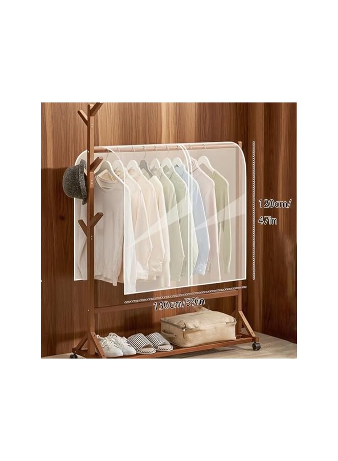 erorex Dustproof Clothes Rack Cover,Garment Bags,Clothing Waterproof Hanger Protector,Coat Hanging Clothes Storage Bag Premium Thickened,foldable. (Transparent, 59x47in) - Image 2