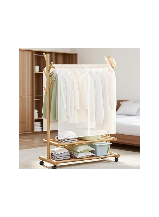 erorex Dustproof Clothes Rack Cover,Garment Bags,Clothing Waterproof Hanger Protector,Coat Hanging Clothes Storage Bag Premium Thickened,foldable. (Transparent, 59x47in) - Image 5