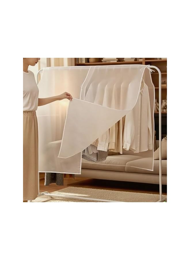 erorex Dustproof Clothes Rack Cover,Garment Bags,Clothing Waterproof Hanger Protector,Coat Hanging Clothes Storage Bag Premium Thickened,foldable. (Transparent, 59x47in) - Image 4