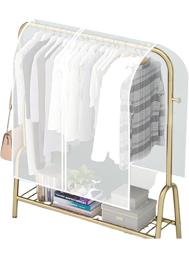 erorex Dustproof Clothes Rack Cover,Garment Bags,Clothing Waterproof Hanger Protector,Coat Hanging Clothes Storage Bag Premium Thickened,foldable. (Transparent, 59x47in) - Image 1