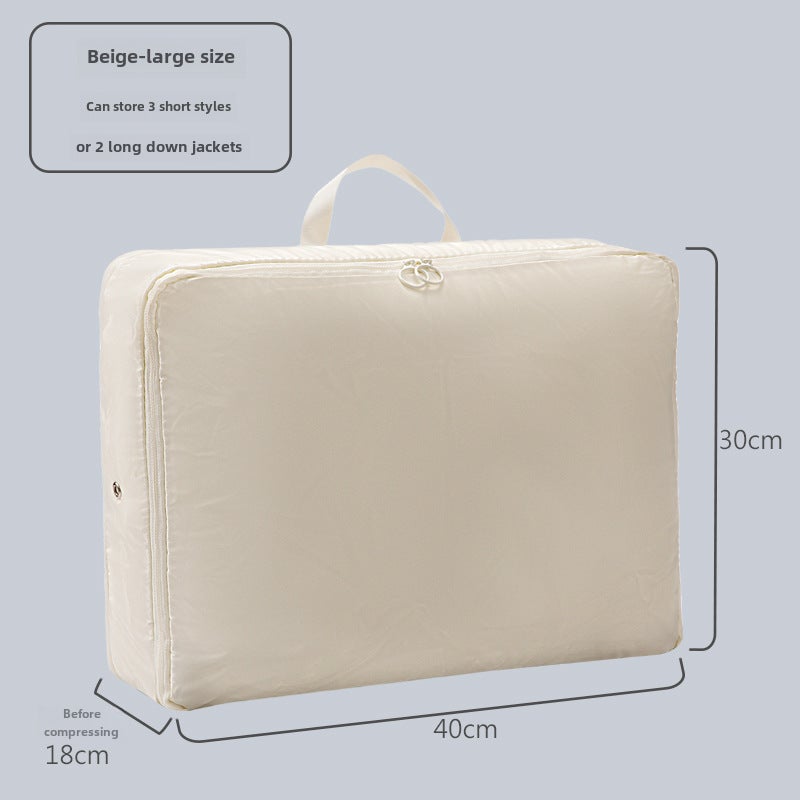 Large Down Jacket Compression Storage Bag Beige Large