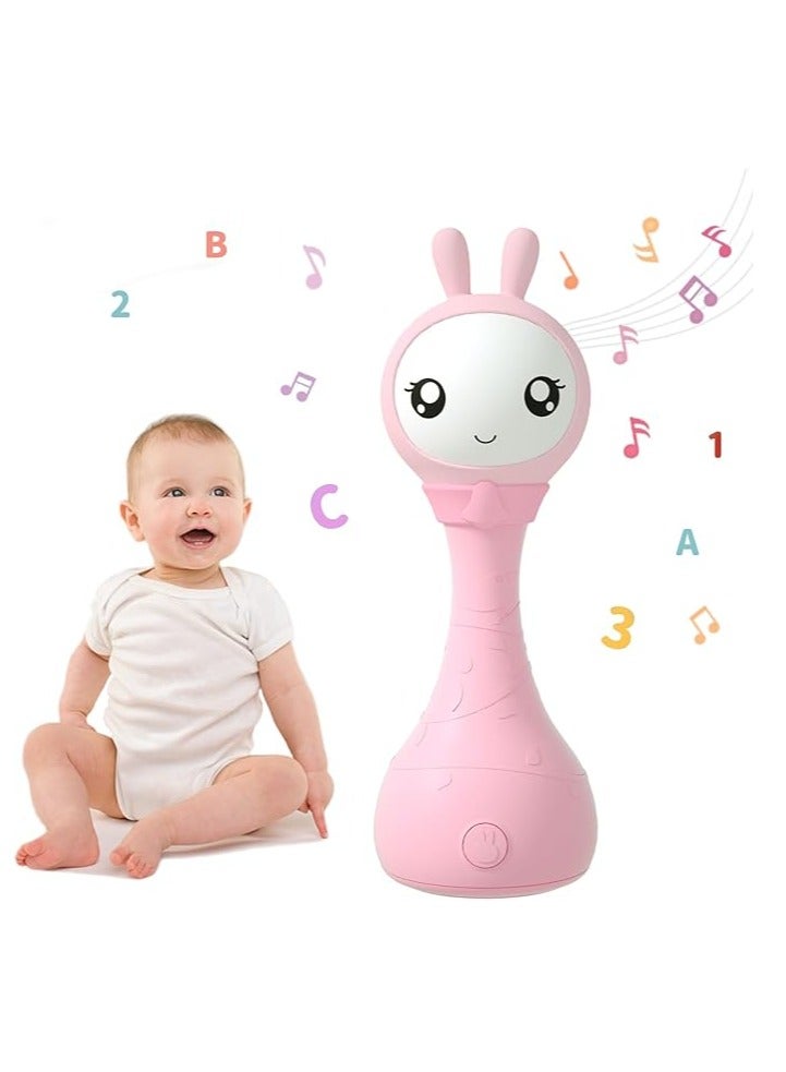 alilo Talking & Singing Yoyo Bunny | Musical Edutainment | Mimics Voices | 90+ Audio Learning | Silicon Teether | Shake & Tell | Rattle, Music & Glowing Lights | USB Recharge | Safe & Durable | Pink - Image 1