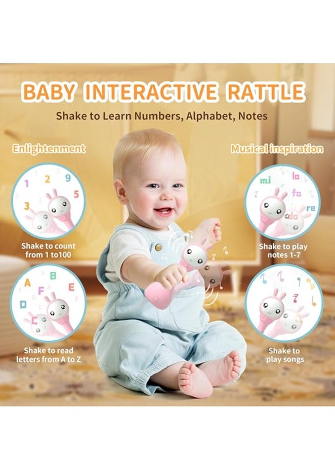 alilo Talking & Singing Yoyo Bunny | Musical Edutainment | Mimics Voices | 90+ Audio Learning | Silicon Teether | Shake & Tell | Rattle, Music & Glowing Lights | USB Recharge | Safe & Durable | Pink - Image 3