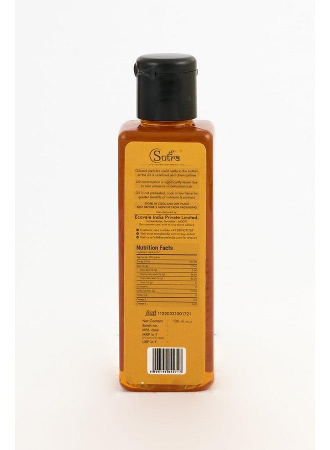 SUTRA Apricot Oil 100ml |Edible|khubani ka tel|Natural Extraction Oil|Cold Pressed Oil - Image 2