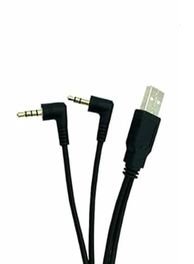 Keendex 2 in 1 cable, usb 2.0 to aux, 1 meter - black