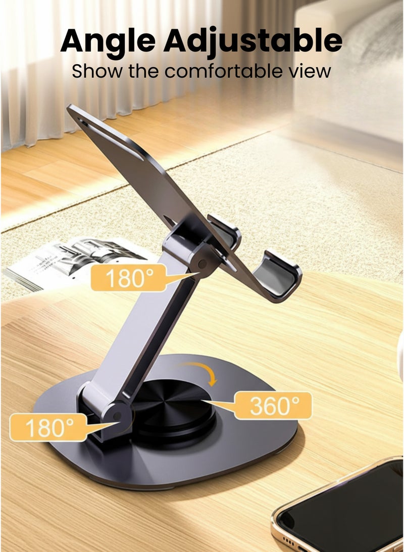360° Rotatable Foldable Mobile Phone Stand | Adjustable Holder with Silicone Grip | Portable Desktop Mount for All Smart phones - Image 2