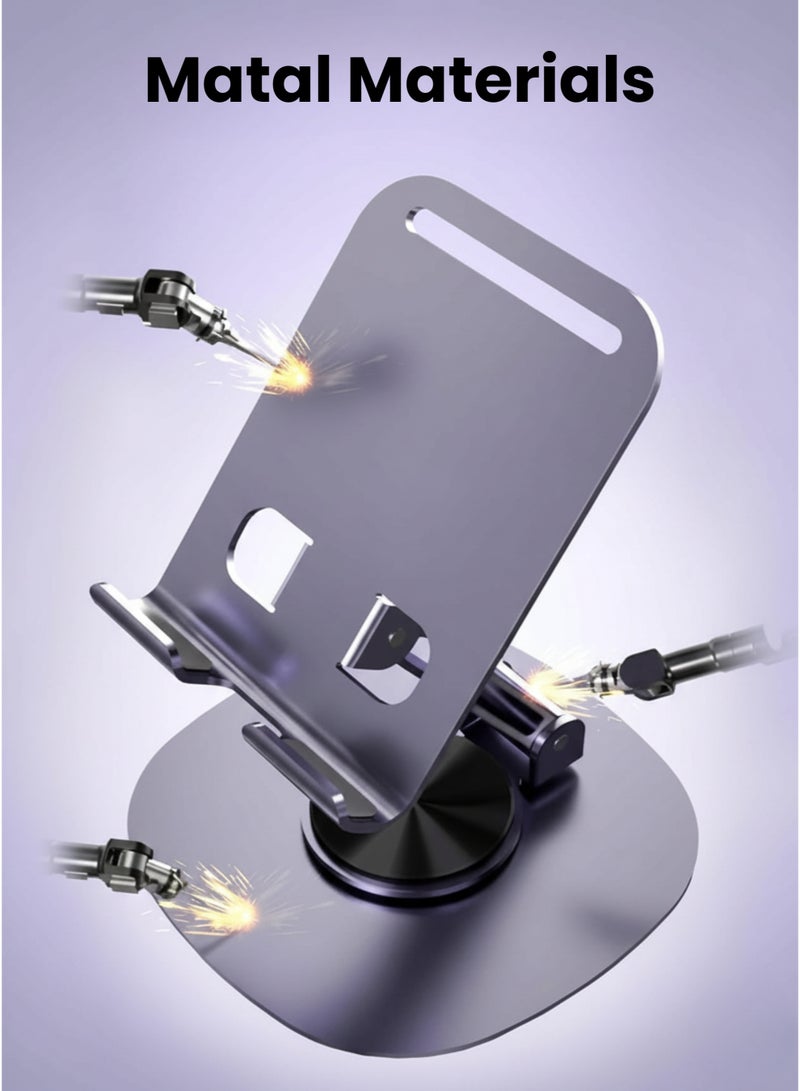 360° Rotatable Foldable Mobile Phone Stand | Adjustable Holder with Silicone Grip | Portable Desktop Mount for All Smart phones - Image 4
