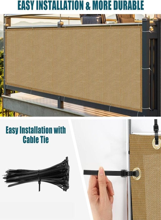 MetDeals HDPE Self Fold Balcony Baby Safety Net for Railing & staircases | 85% Sun & UV Blockage Balcony Safety Net with Rust-Free Grommets & Cable Tie for Easy Installation(Beige, 1.50X8 MTR) - Image 5