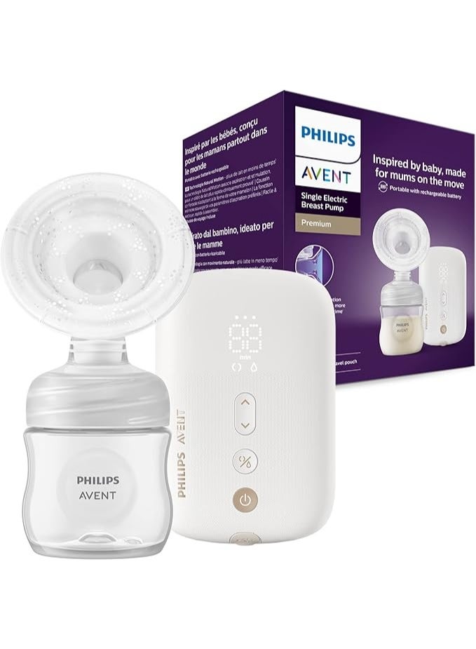 Avent Philips AVENT Electronic Single Breast Pump Premium - with Natural Motion Technology, Rechargeable Battery, Timer Display