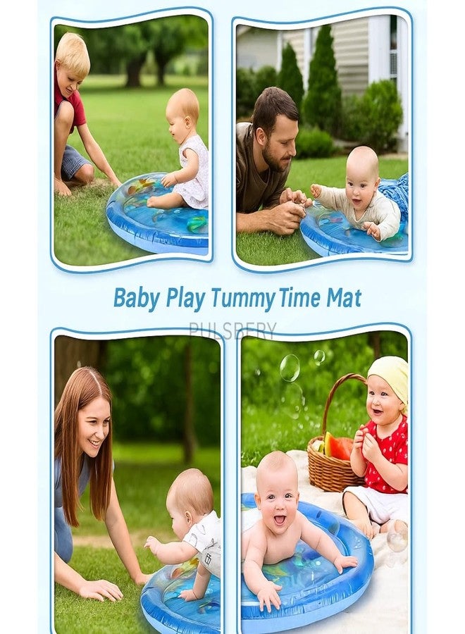 PULSBERY بساط لعب مائي من بولسبري للأطفال، مناسب للعب على البطن، بتصميم مستوحى من عالم ما تحت الماء، ومناسب للأطفال حديثي الولادة من عمر 6 إلى 12 شهرًا، بساط أرضي لتنمية مهارات نمو الأطفال، بساط أنشطة للأطفال، مناسب للاستخدام الداخلي والخارجي (عبوة من قطعة واحدة). - Image 5