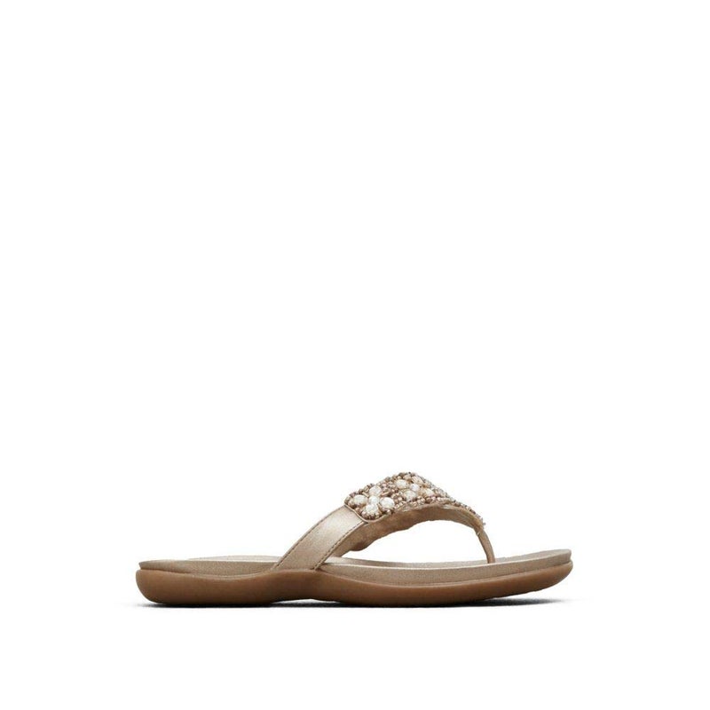 Kenneth Cole Reaction womens Glamathon Thong Sandal Champagne 9