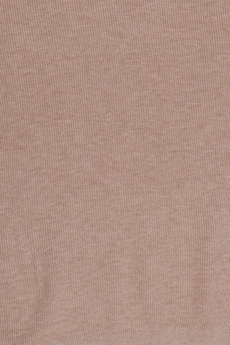 Tchibo Women Crew Neck Knitted Sweater, Tan - Image 5