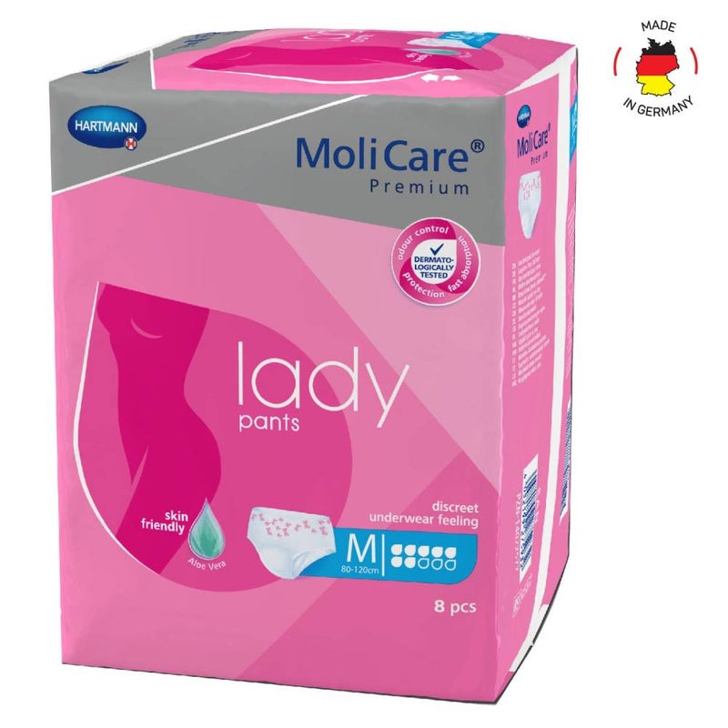 Adult Diaper Pants, MoliCare Premium Lady Pants, Sanitary Pant for Incontinence, Medium, 7 drops, 8 pieces / pack