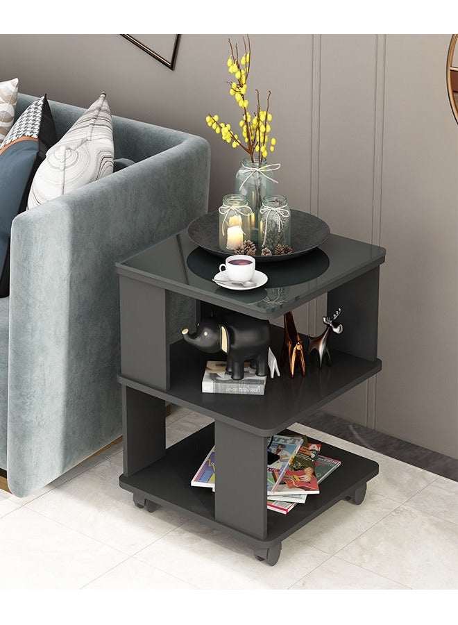 فاشون هوم الحديثة متعددة الأغراض تصميم فريد من نوعه منضدة بسيطة طاولة جانبية متينة غرفة المعيشة خزانة بجانب السرير 40x40x50 سم - Image 5