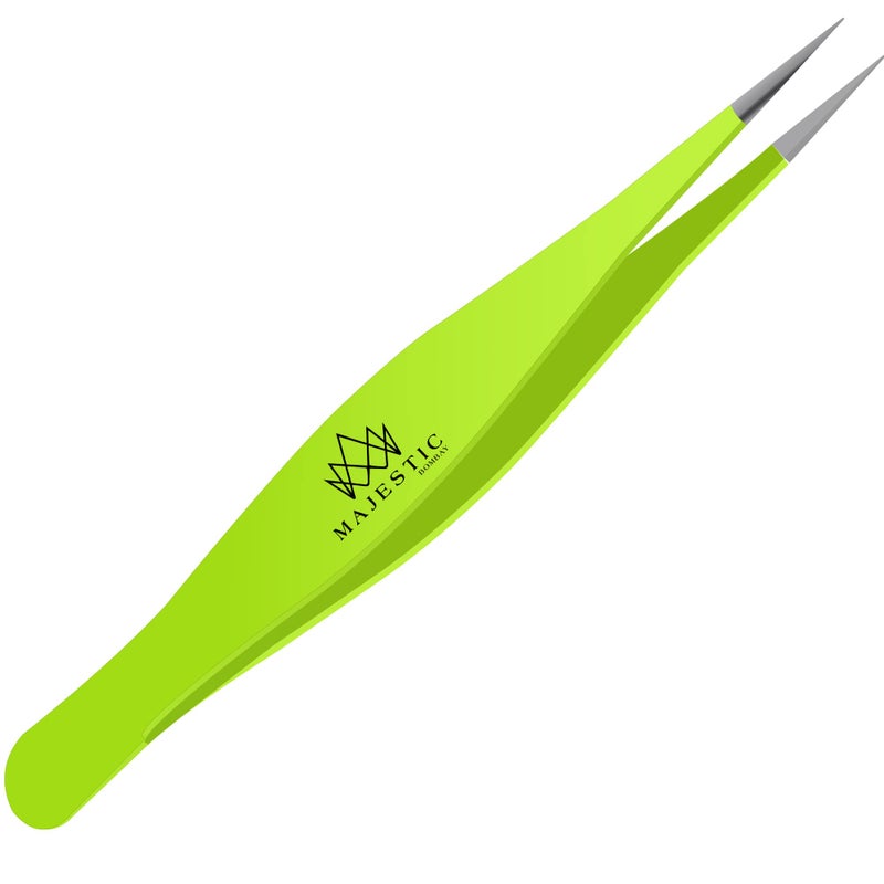 Majestic Bombay Fine Point Tweezers for Women and Men – Splinter Ticks, Facial, Brow and Ingrown Hair Removal–Sharp, Needle Nose, Surgical Tweezers Precision Pluckers best tweezers for chin hair - Image 1