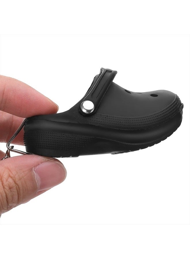 WLLHYF Cute Shoes Keychain, Ladies Mini Slippers Small Hole Pendant Accessories Men's Trendy Keychain(1Pcs) (Black) - Image 5