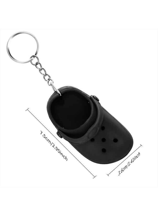 WLLHYF Cute Shoes Keychain, Ladies Mini Slippers Small Hole Pendant Accessories Men's Trendy Keychain(1Pcs) (Black) - Image 3