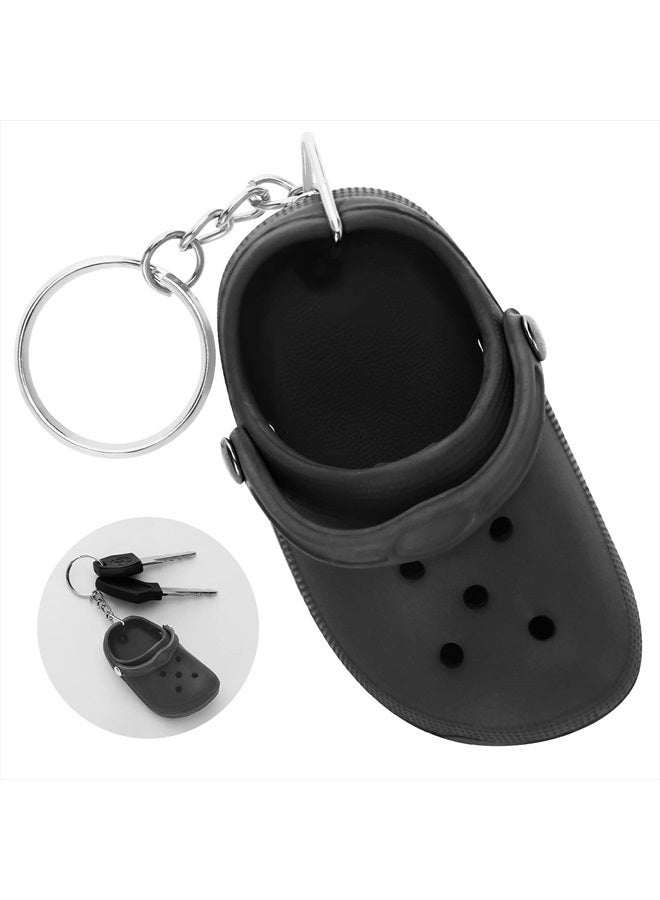 WLLHYF Cute Shoes Keychain, Ladies Mini Slippers Small Hole Pendant Accessories Men's Trendy Keychain(1Pcs) (Black) - Image 2
