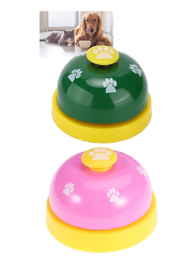 Dog Puppy Kitten Potty Training Bells Footprint Pattern Doorbell Buttons for Communication Green Multicolor 2Pcs - Image 1