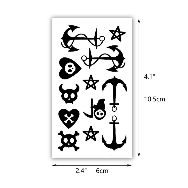 Glaryyears Fake Tiny Temporary Tattoo, 20 Pack Black Sketch Ink Line Small Tattoos Stickers, Various Styles for Fun Party Supplies Vacation on Body Face Hand Wrist - Image 4