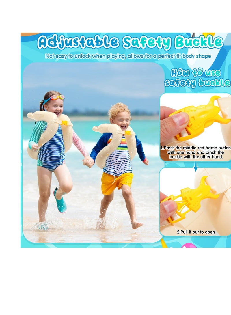 Kids Swim Vest, 2 Pcs Floats, Portable Inflatable Pool Floats Float, Personal Flotation Device for Training, Swimming Accessories Kids, 38.5-66 Lbs Girls Boys