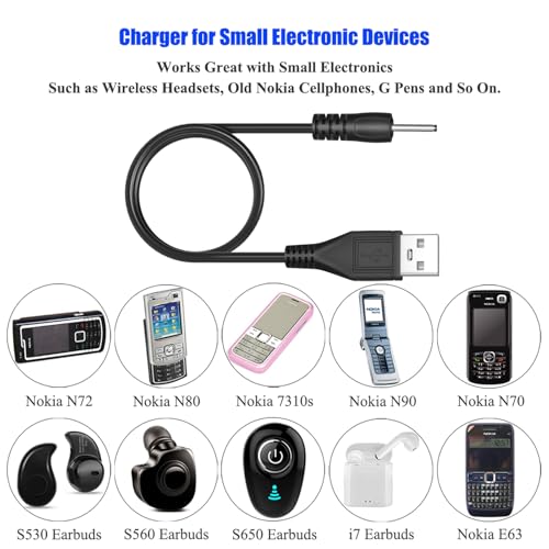 PChero USB DC Charger Charge Charging Cable for Mini S530 Smallest Invisible Wireless Bluetooth Earbuds Earphones Headphones Headset and Bluetooth Shower Speaker - Image 4